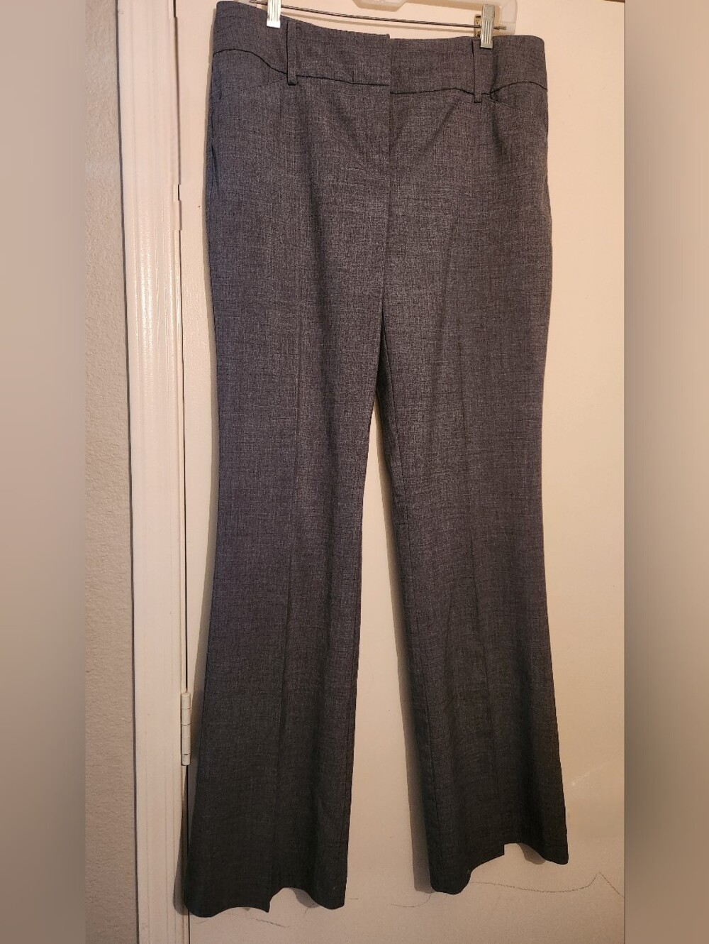 New York & Co. Dark Gray Pewter Slacks Trousers Straight Cut Size10 Tall EUC $16